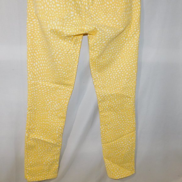 GAP 1969 Always Skinny Womens 27 Yellow White Polkadot Stretch Jeans - Picture 10 of 10
